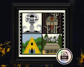 A24 Horror Movies Minis - Gothic Cross Stitch Pattern - Instant Download PDF - Witch Embroidery, Scary Movies
