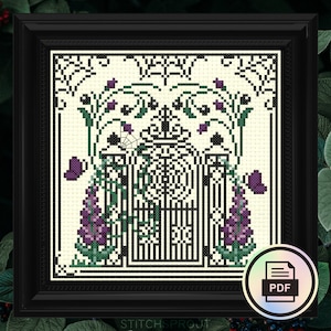 Welcome to the Garden Gothic Cross Stitch Pattern Instant Download PDF Poison Garden, Halloween Embroidery, Poisonous Plants image 3