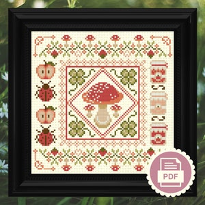 Violet floral cross stitch ornament sampler – JPCrochet