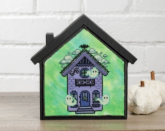 Nobody's Home - Gothic Cross Stitch Pattern - Instant Download PDF - Halloween Haunted House, Ghosts & Ghouls, Spooky Decor