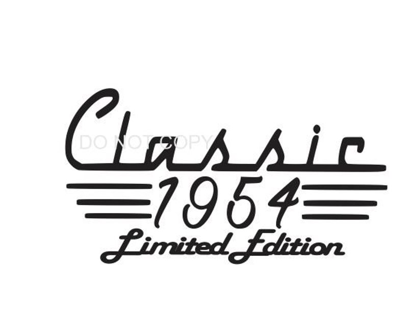 CLASSIC LIMITED edition 1954 png svg design dtf screen print, sublimation design zdjęcie 1