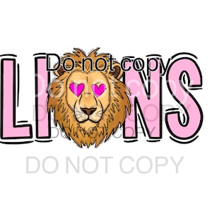 Lions pink out png, dtf & sublimation design