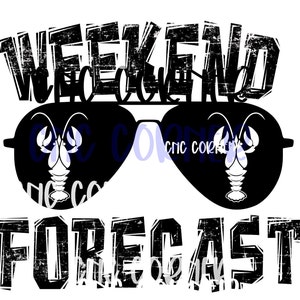 Pronóstico del fin de semana de cangrejos de río, gafas de sol de cangrejo de río png,svg,sublimación también perfecta para máquina de silueta