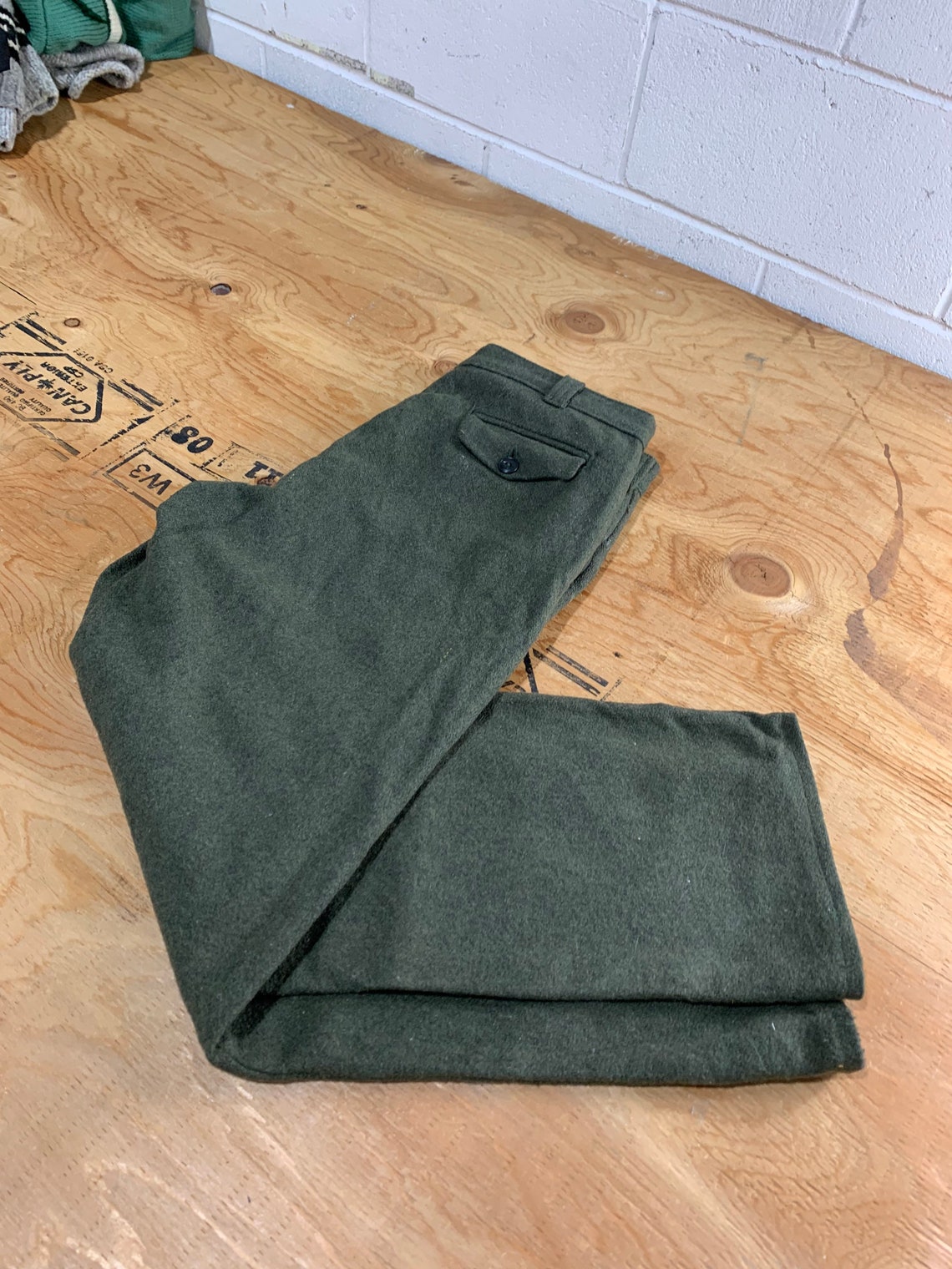 Vintage Military Style Wool Pants & Trousers / Streetwear Etsy