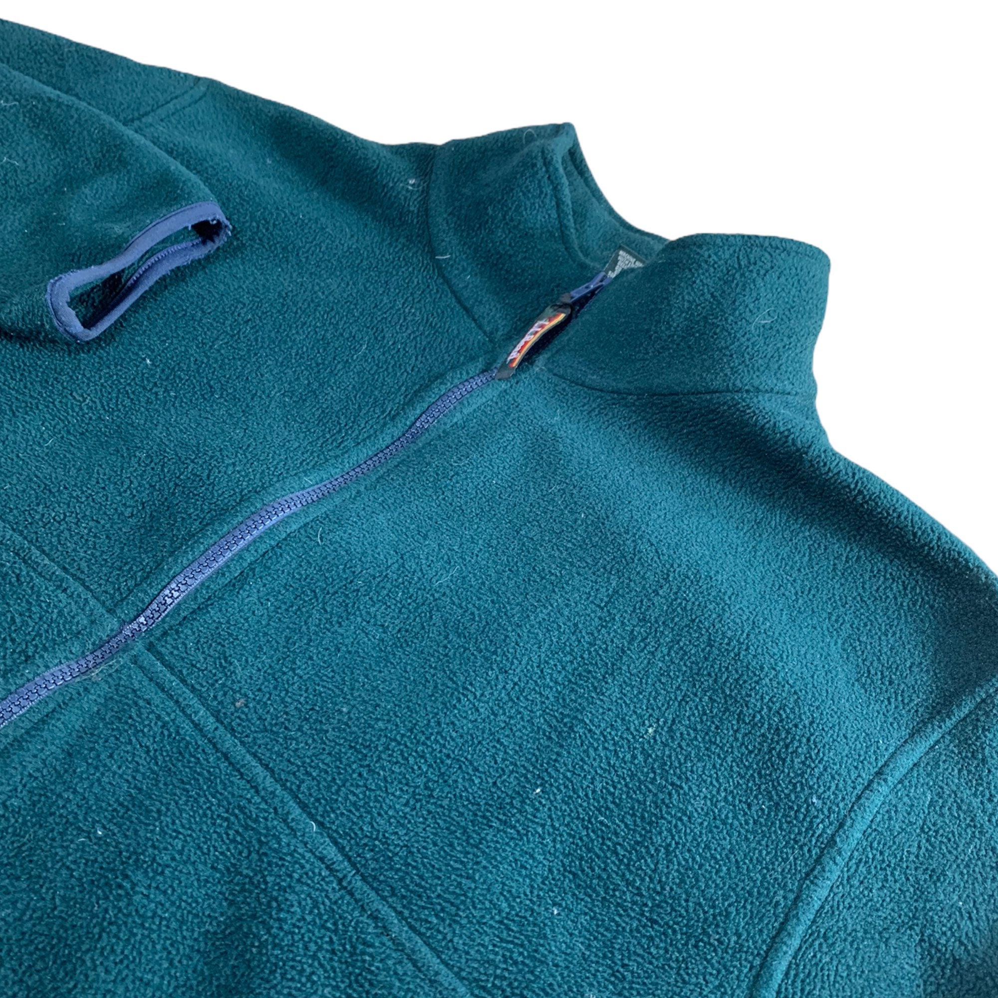 Vintage LL Bean Pine Green Fleece Jacket / Full Zip Button Up | Etsy