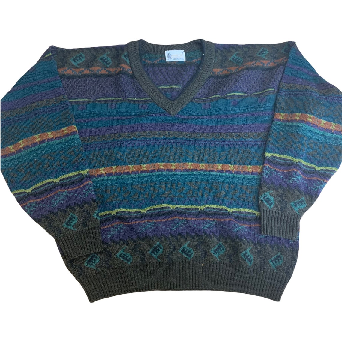 Vintage Coogi Style Knit Pullover Sweater / Rare Retro Style Etsy