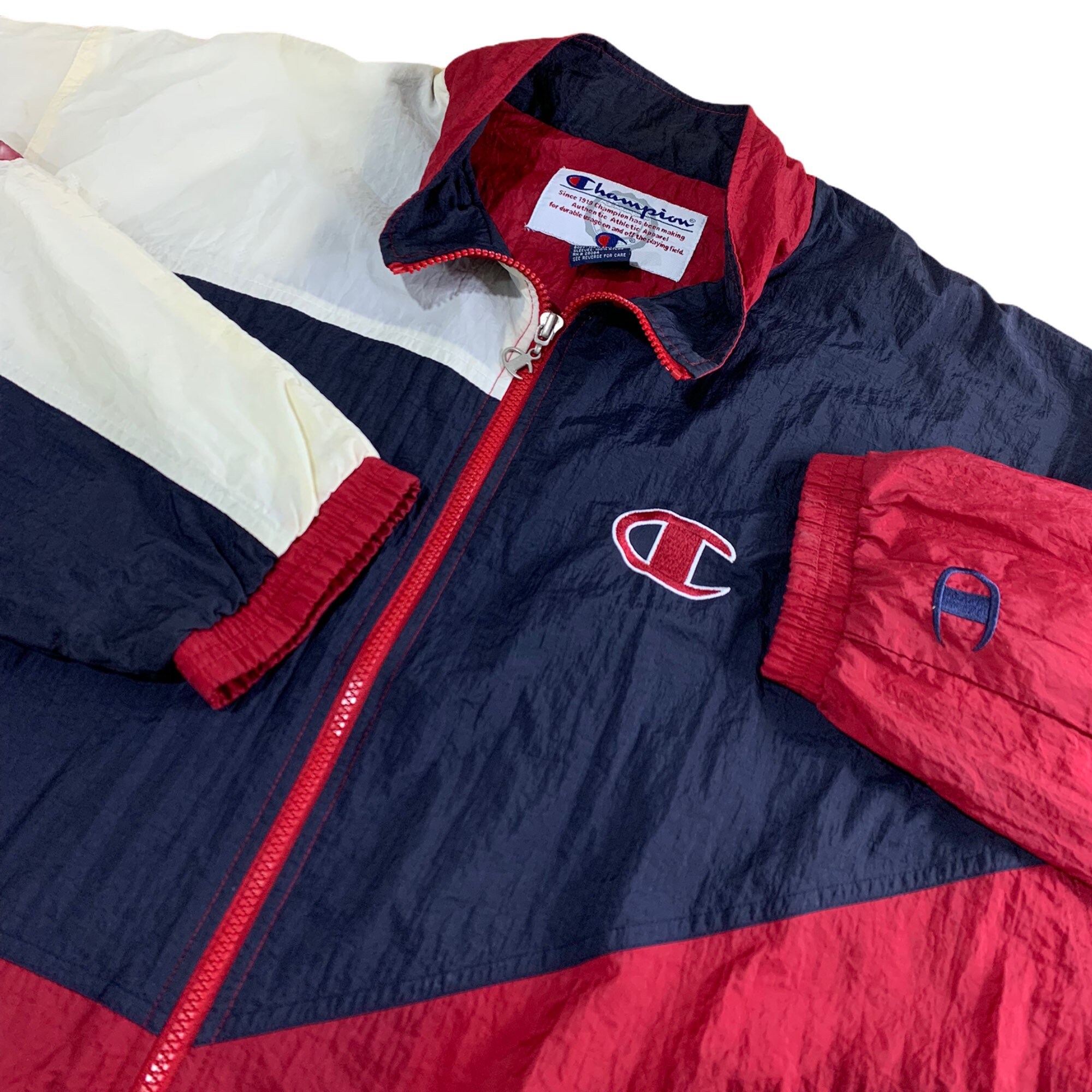 Vintage Champion Essential Windbreaker Jacket / Full Zip Etsy