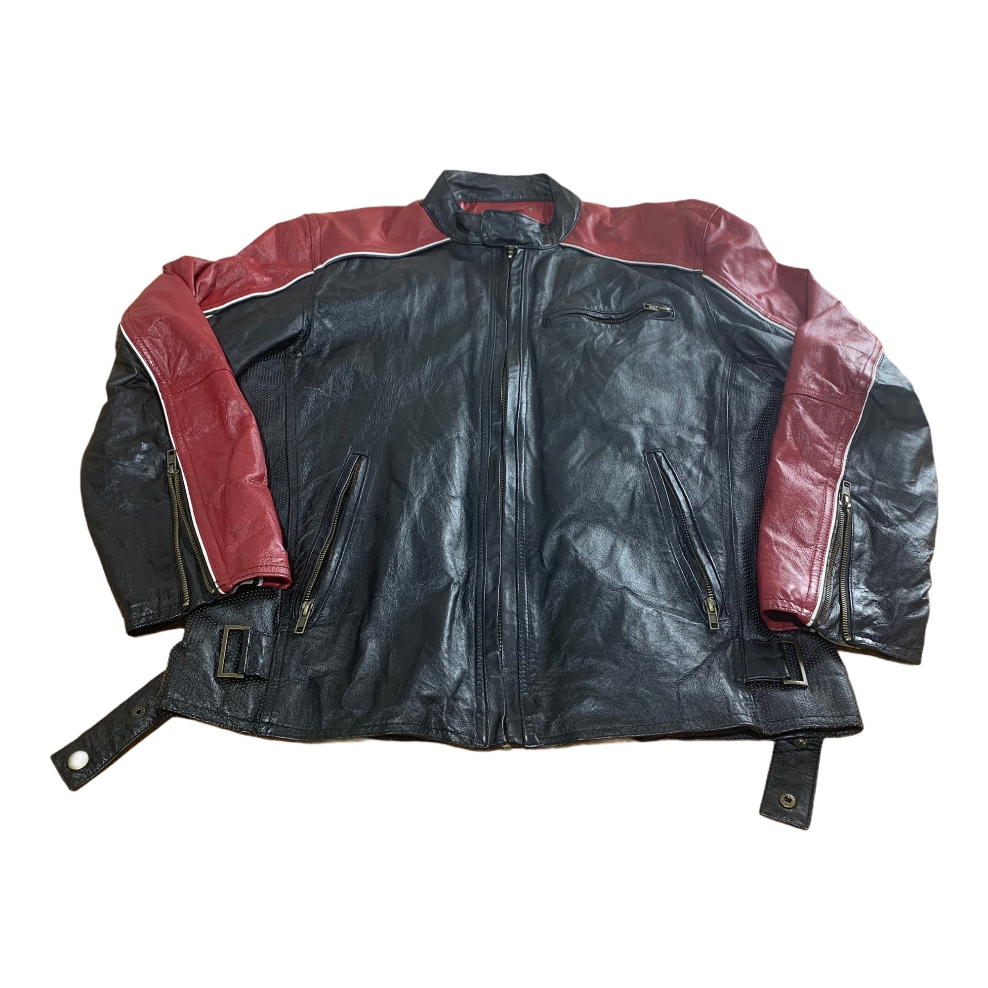 Vintage 2000s Black Leather Jacket / Full Zip Outerwear / | Etsy