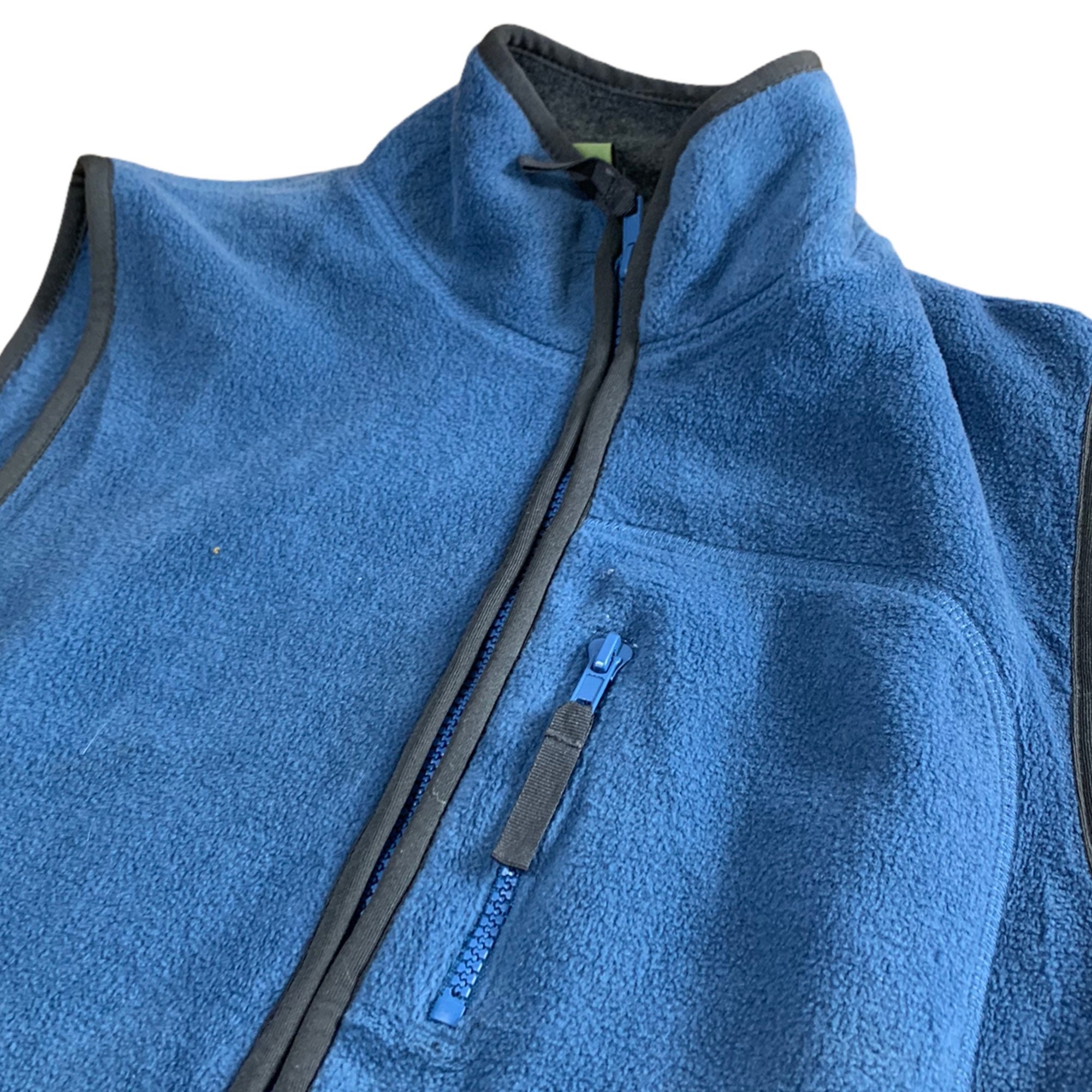 Vintage All Blue Fleece Vest / Full Zip Up Fleece Vest / Fall Etsy