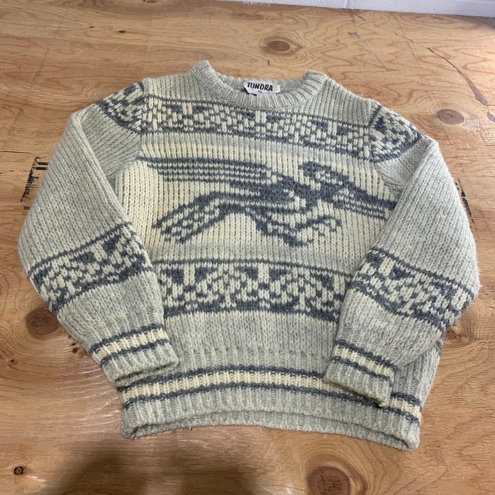 Vintage Tundra Knit 100 Laine Sweatshirt Made In Canada / Etsy