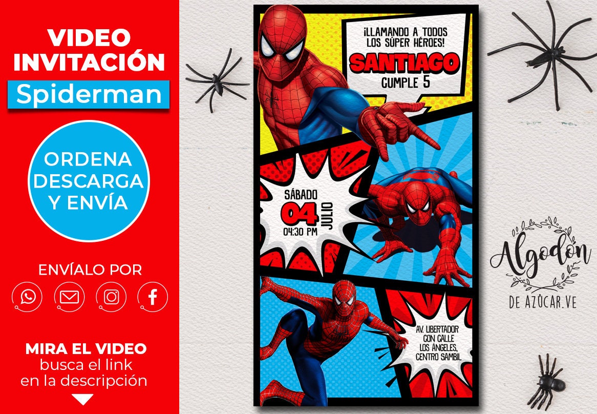 Invitación spiderman - Etsy España