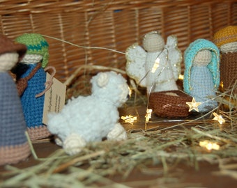 Crèche au crochet 10 pièces. Décorations de Noël faites à la main.