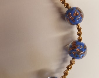 Gold Lampwork Perle Armband