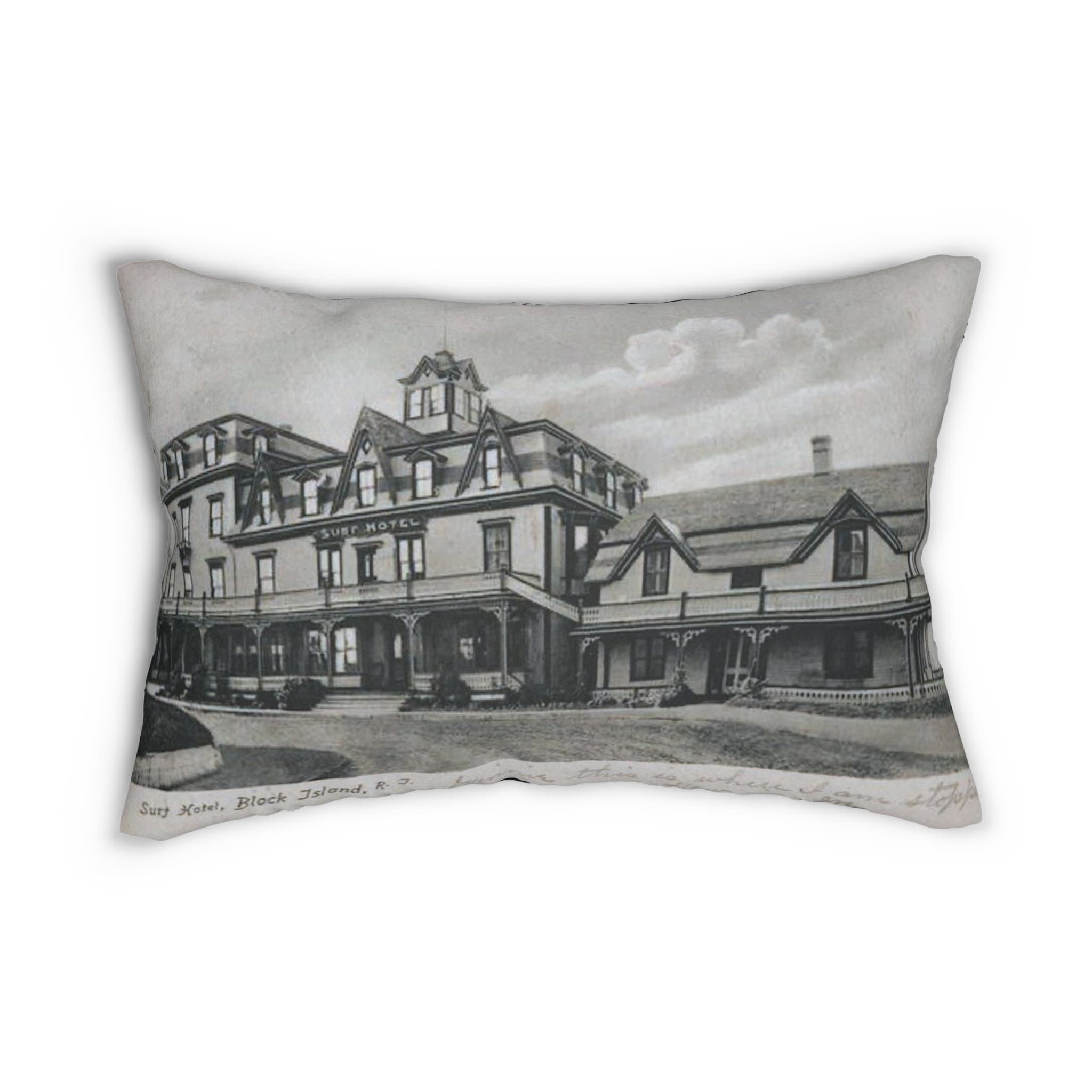 Coastal Retreat: 1906 Surf Hotel vintage postcard pillow