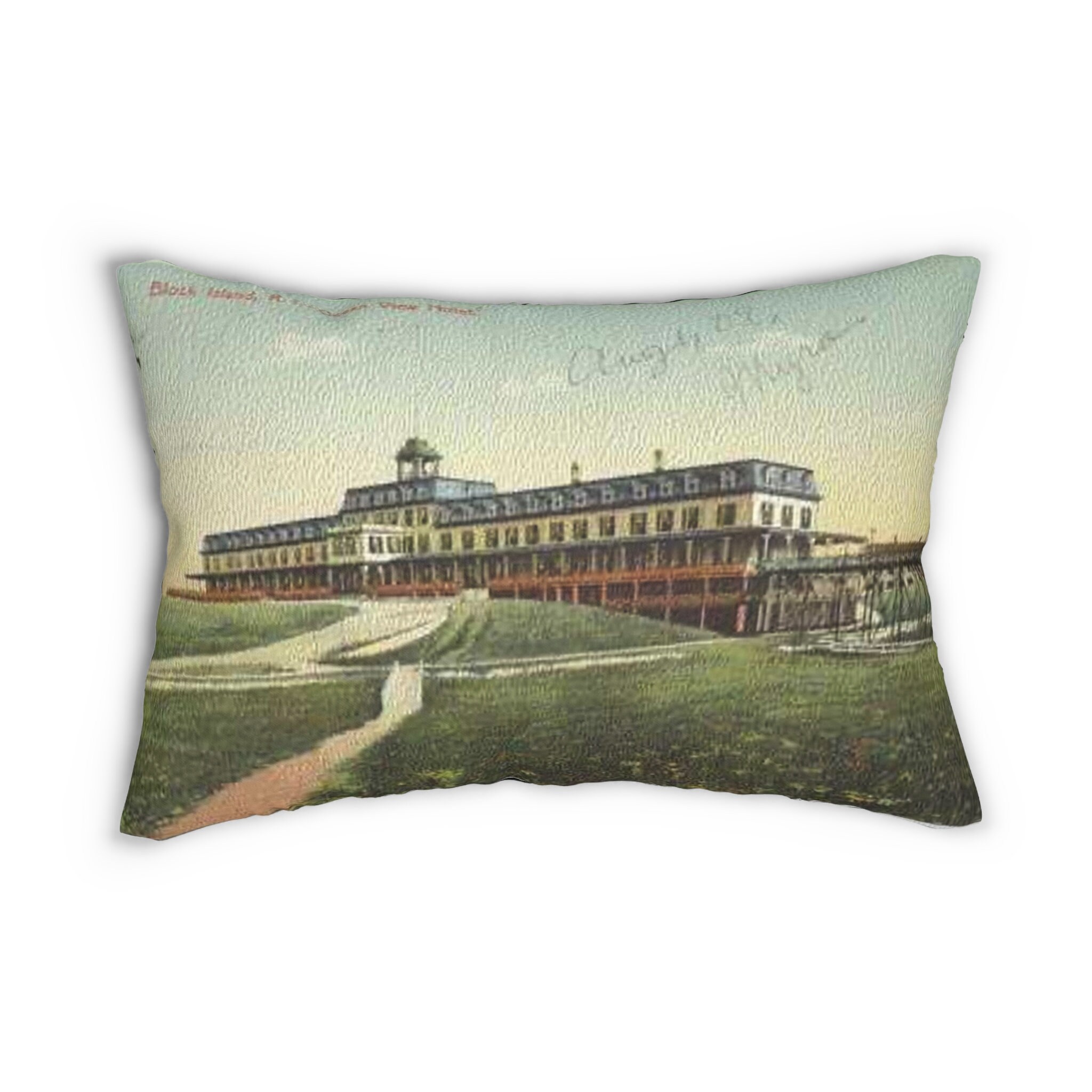 Coastal Time Capsule: 1909 Oceanview vintage postcard pillow