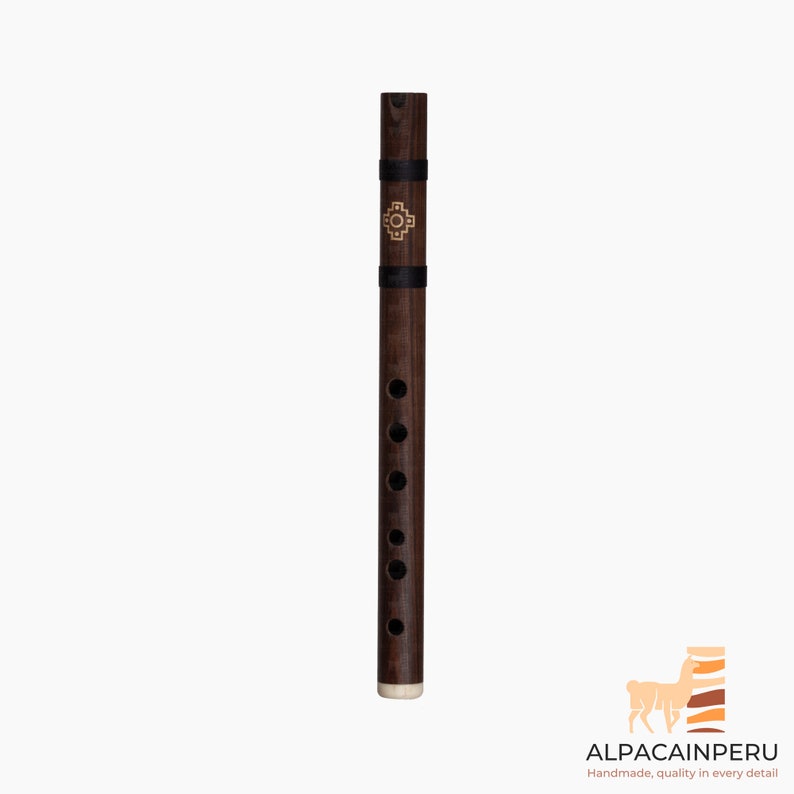 Professional Bamboo Quena Flute G Key with Case, Handmade Jacaranda Wooden Flute, Andean Quena Flute,Wind Instrument,Inca Musical Instrument Design 2