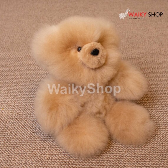 ふわふわアルパカテディベア (ペルー直輸入) ミックスカラー ベージュ