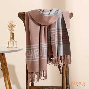 Alpaka Schal, Luxus Reversible Alpaka Faser Schal, Damen Schal Mode, süße Alpaka Mode, elegante Herbst Winter Schal wickeln