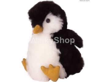 Handmade Baby Alpaca Penguin, fluffy alpaca penguin, stuffed penguin, stuffed penguin, Peruvian Alpaca Fur Toy, ideas for kids