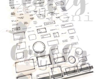 Crafty by Toni Insecta Labels Stamp Set A5 CBT0042
