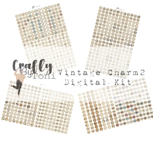 Vintage Charms 2 …Ephemera Digital Kit, Junk Journal Grungy Style