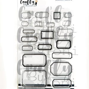 Jeu de 2 tampons A6 Crafty by Toni Labels CBT0021