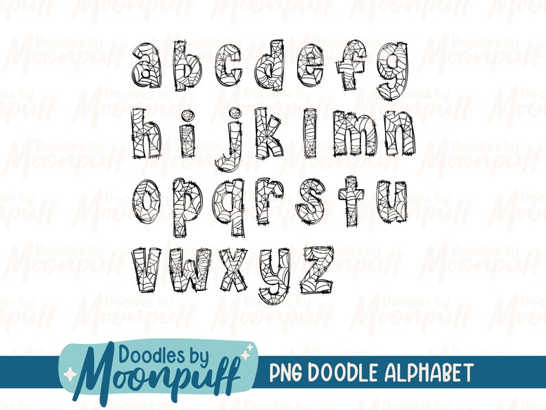 Spider Web Doodle Alphabet Letters Transparent Pngs, Sublimation ...