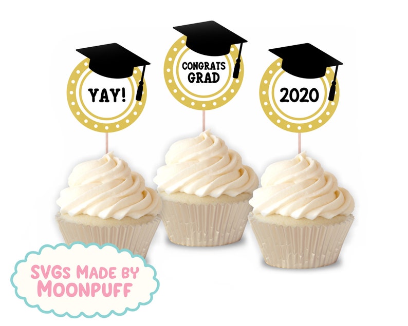 Download Graduación Cupcake Topper SVG Cut Archivo Yay Congrats ...