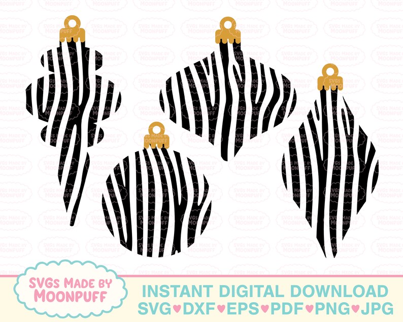 Download Zebra Print Ornament Set SVG Cut File Design Layered ...