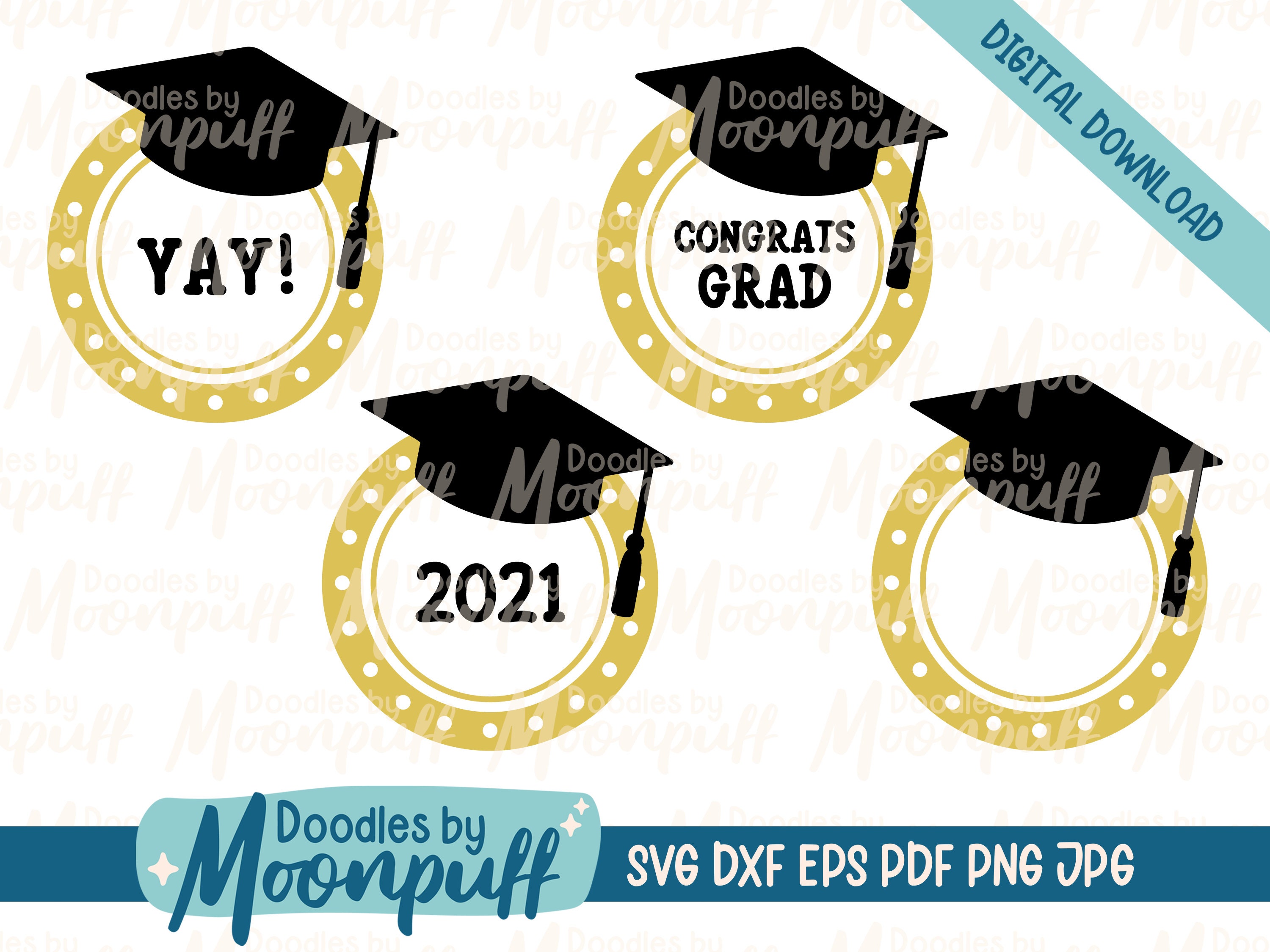 Download Graduation Layered Cupcake Topper Svg Cut File Yay Congrats Etsy