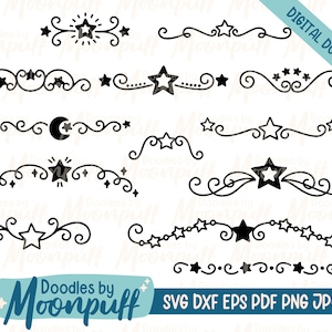 dxf eps png jpg pdf Hand-Drawn Autumn Dividers SVG cut file leaves fall pumpkin border decorative element flourishes clipart