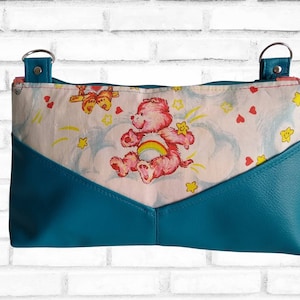 Upcycled care Bears bag, retro fabric bag, vintage care Bears, birthday gift for friend, gift for daughter, 80s gift, nostalgia gift