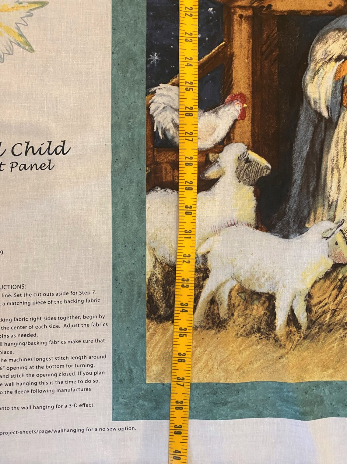 Fabric Panel Christmas Nativity Scene Blessed Child Optional Etsy