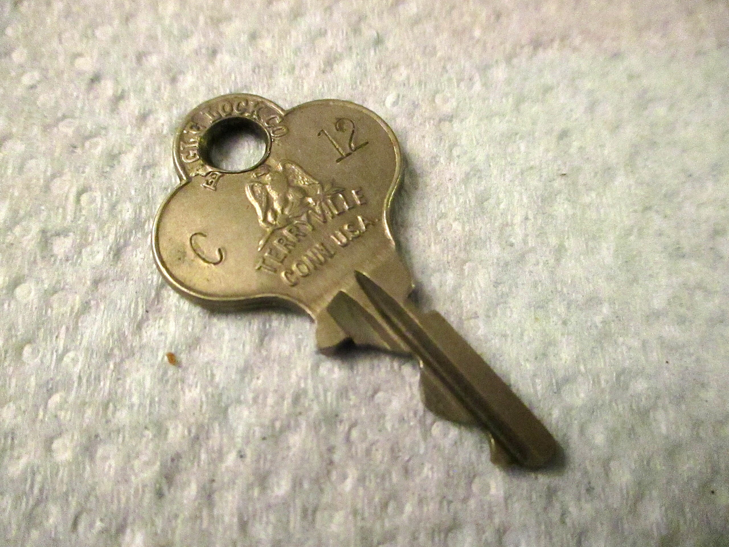 Antique Eagle Lock Company Key Ornate Markings Terryville Etsy