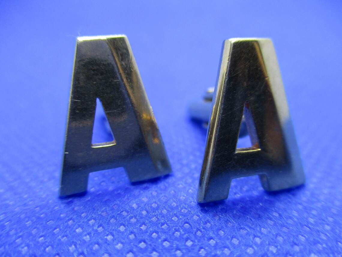 Vintage SWANK Gold Tone 3D Letter A Cuff Links Etsy
