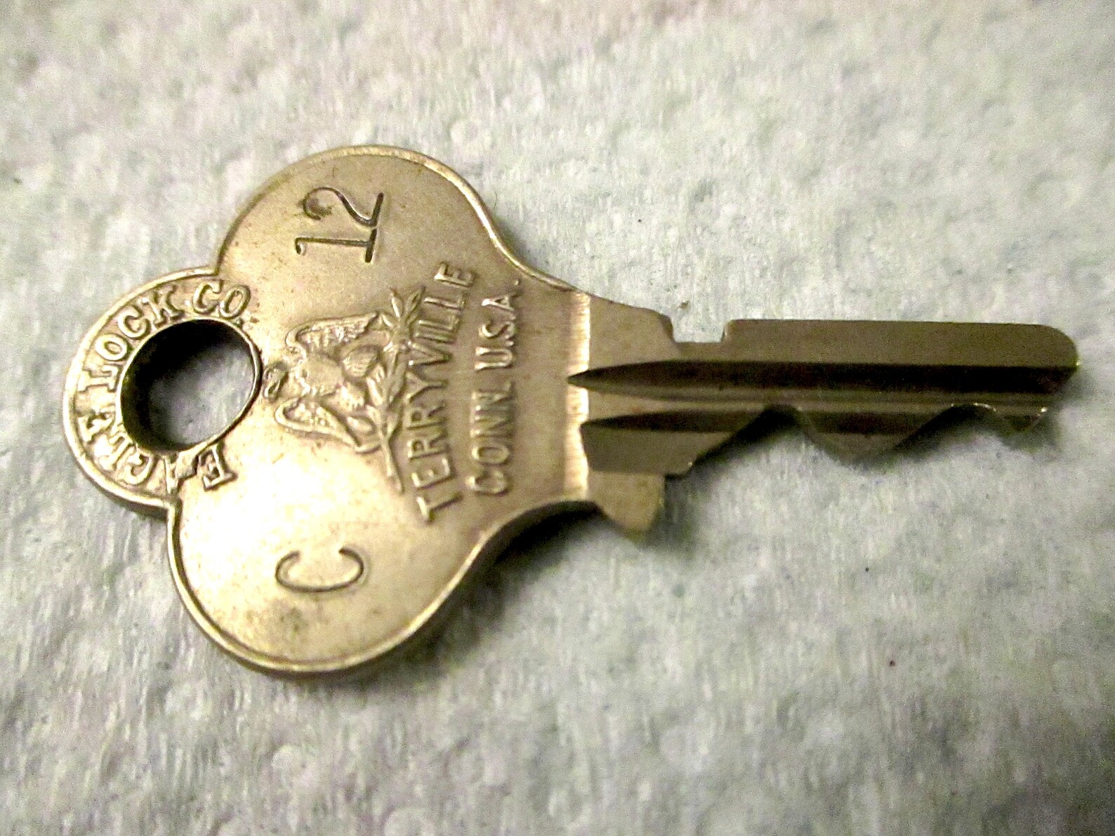 Antique Eagle Lock Company Key Ornate Markings Terryville Etsy