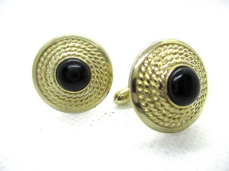 Price Drop Vintage SWANK Cufflinks Gold Tone Swirl Metal Etsy