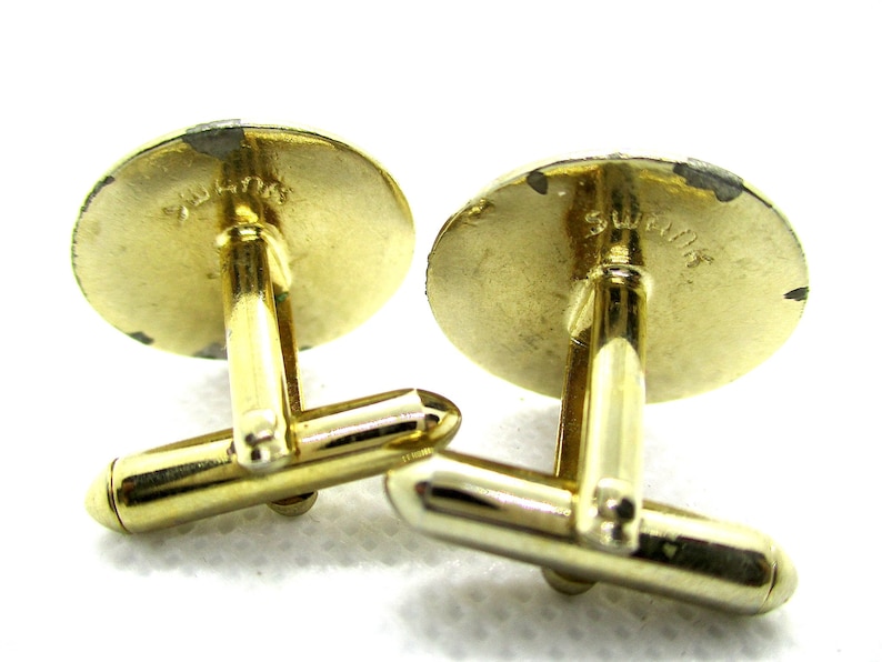 Price Drop Vintage SWANK Cufflinks Gold Tone Swirl Metal Etsy