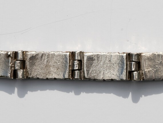 Vintage Brutalist Pewter Bracelet - Robert Larin … - image 5
