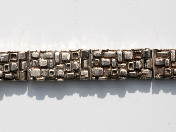 Vintage Brutalist Pewter Bracelet - Robert Larin … - image 3