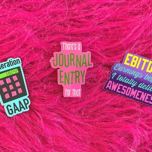 Accounting Stickers, CFO CPA bookkeeper sticker, Journal Entry Ebitda GAAP sticker, gift for best friend accountant or coworker, decal GR118
