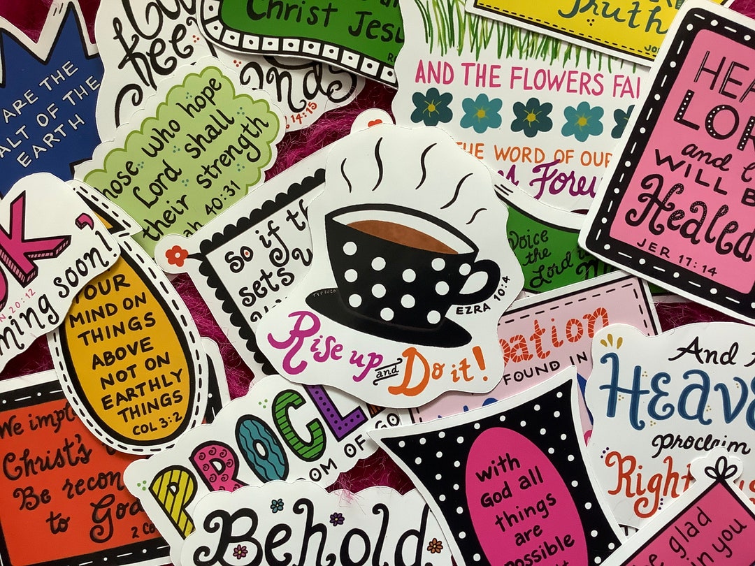 Bible Verse Sticker Bundle, Inspirational Scripture Stickers, Friend ...