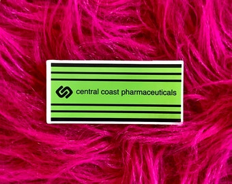 Psych TV Show, Burton Guster Central Coast Pharmaceuticals logo, Funny Sticker, Best Friend Gift, Laptop Sticker, Macbook Laptop Decal TV150