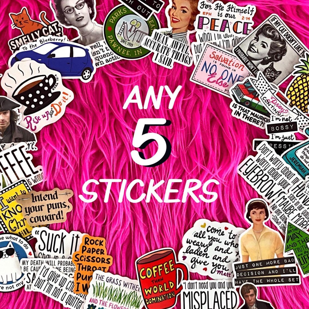 5 Sticker Bundle, Discount Sticker Pack, Gift for Best Friend or Mom ...