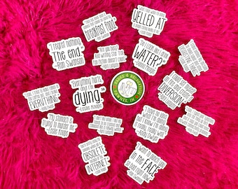 Parks and Rec Funny Quote Collection, gift for best friend, 16 Stickers, Leslie Knope Laptop Macbook Water Bottle Sticker, Decal TV201