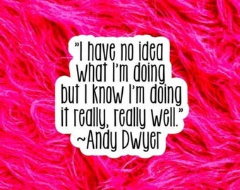 Parks and Rec Funny Sticker, Andy Dwyer quote, I have no idea what I'm doing, Friend Gift, Coworker Gift, Laptop Sticker Macbook Decal TV123