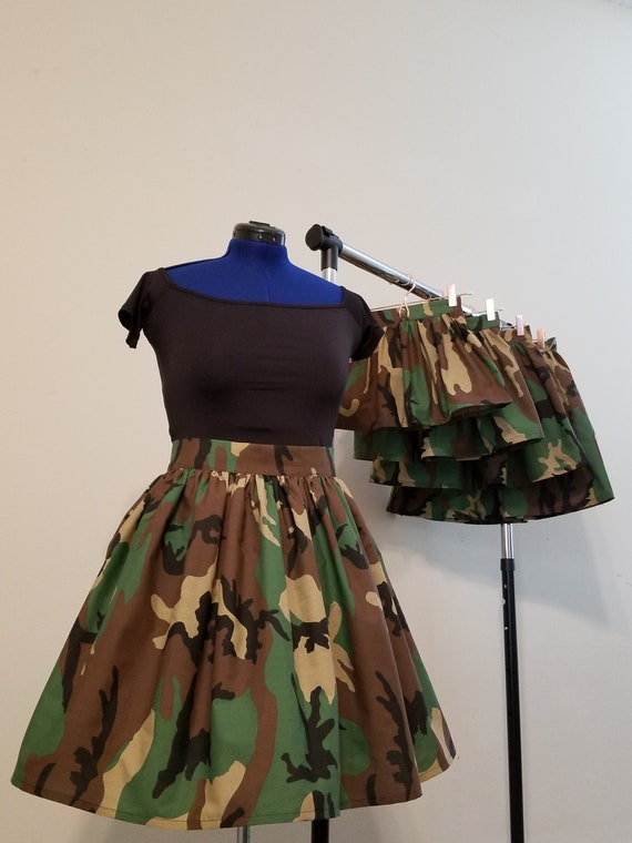 【mnem】Chewie Camo Tiered Skirt Camo Skirt for Girls (camouflage, Knee-length, Elastic) - Etsy