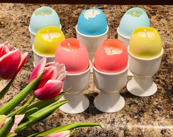 Egg shell Candles- soy egg candles- Easter egg candles - soy candles- Easter decor- Easter candles - cherry almond candles