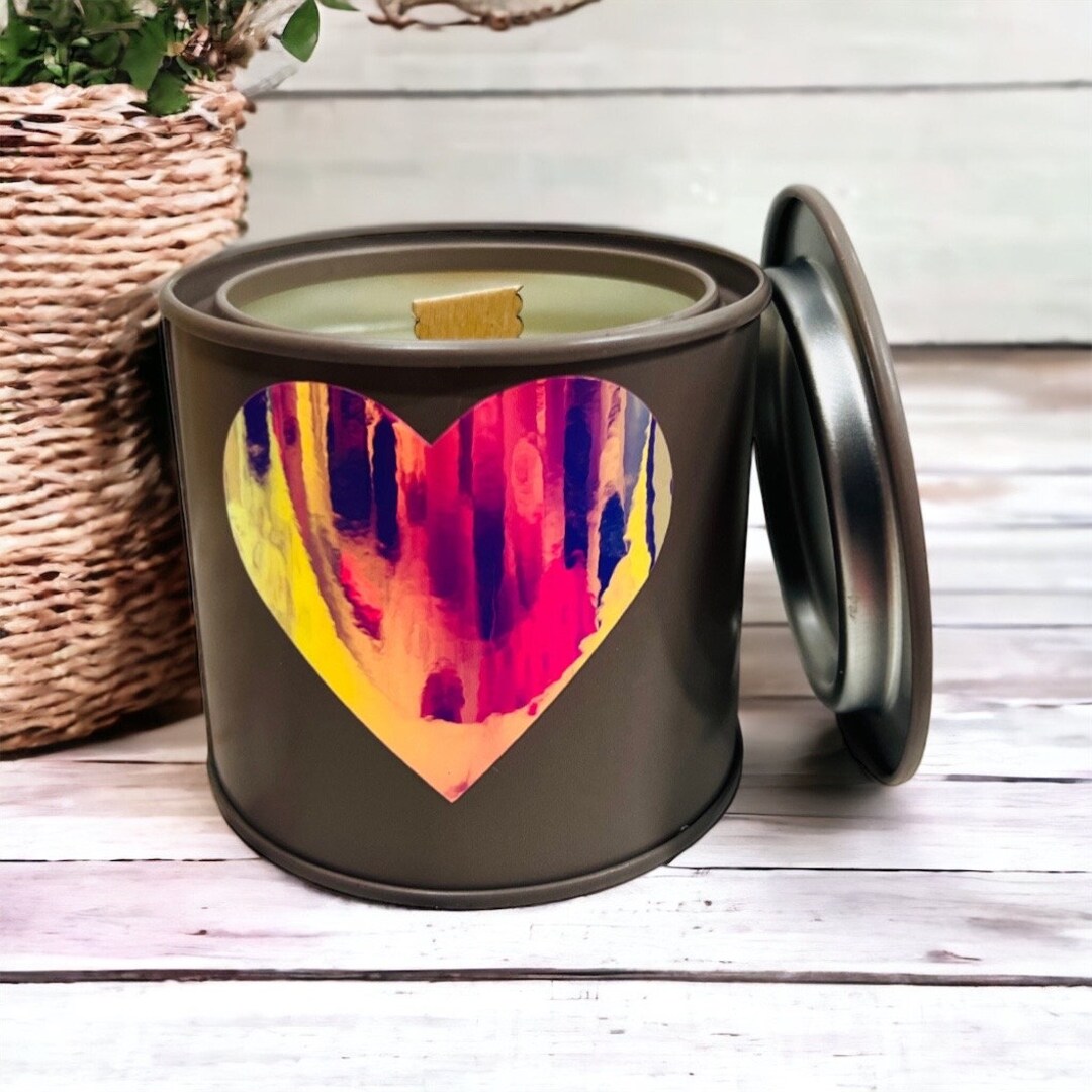 Heart Candle Tobacco & Bay Leaf Candle Rustic Candle Gift Candle