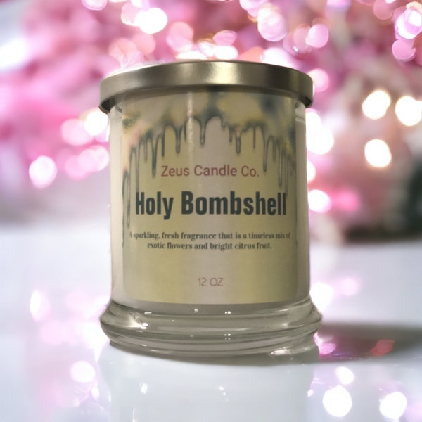 Bling candle- sexy candle- romantic candle- candle for her- Holy Bombshell scented candle- 12 oz